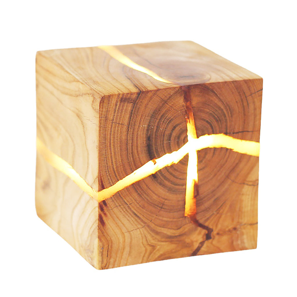 Cracked Wood Grain Design Creative Square Wall Lamp Wall Sconce Lighting