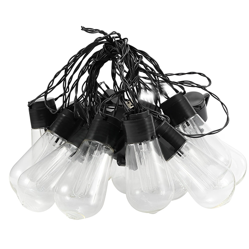 Retro 40 Lights Long Bulb USB Rechargeable LED Solar String Lights Outdoor