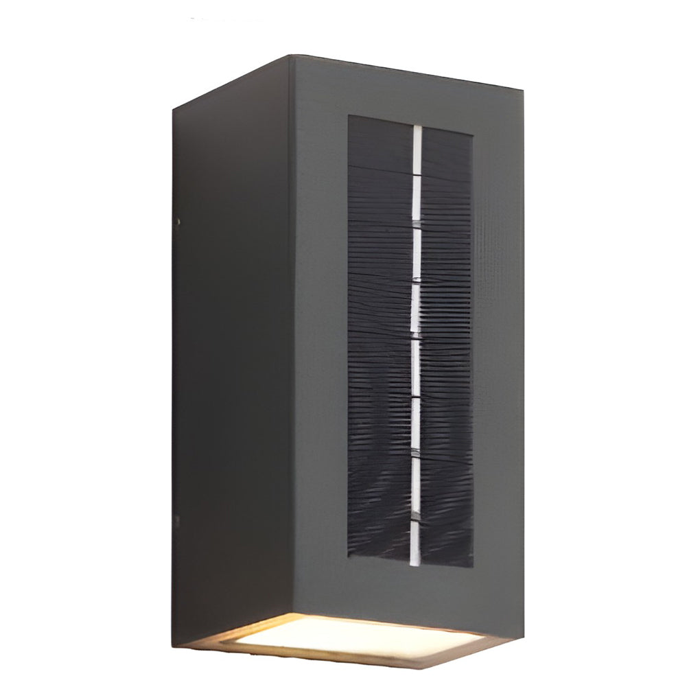 Rectangular Waterproof Up and Down Lights LED Solar Modern Wall Sconce Lighting