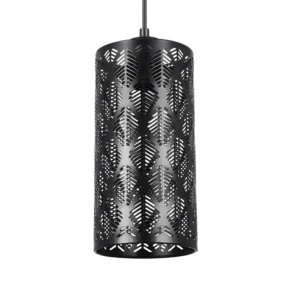 Cylindrical Creative Hollow Iron Black Industrial Style Pendant Lights