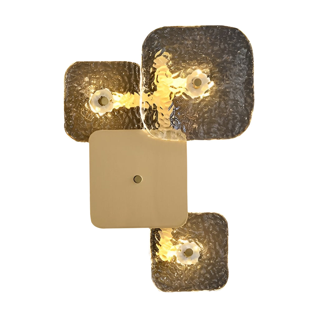 Creative Rounded Square Glass Copper LED Modern Wall Sconce Lighting