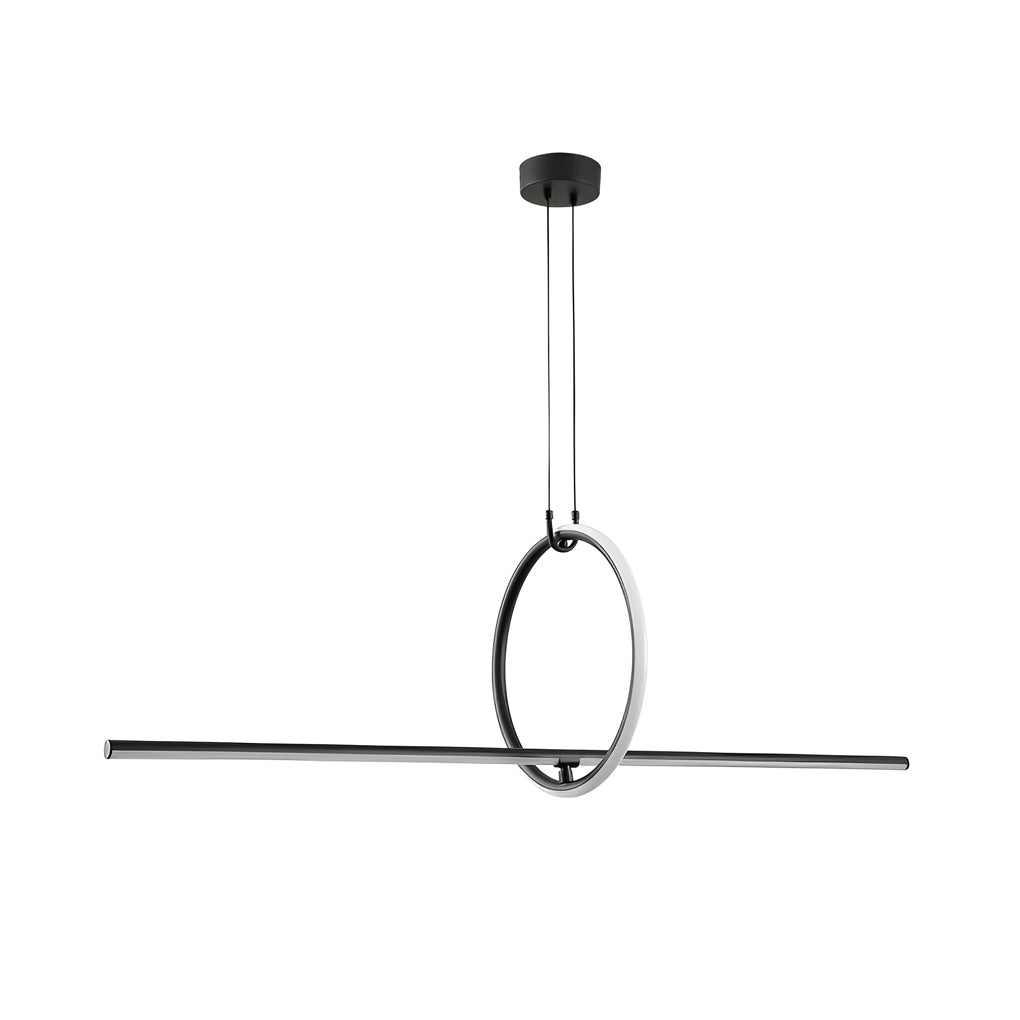 Long Linear Ring Three Step Dimming Modern Minimalist LED Chandeliers