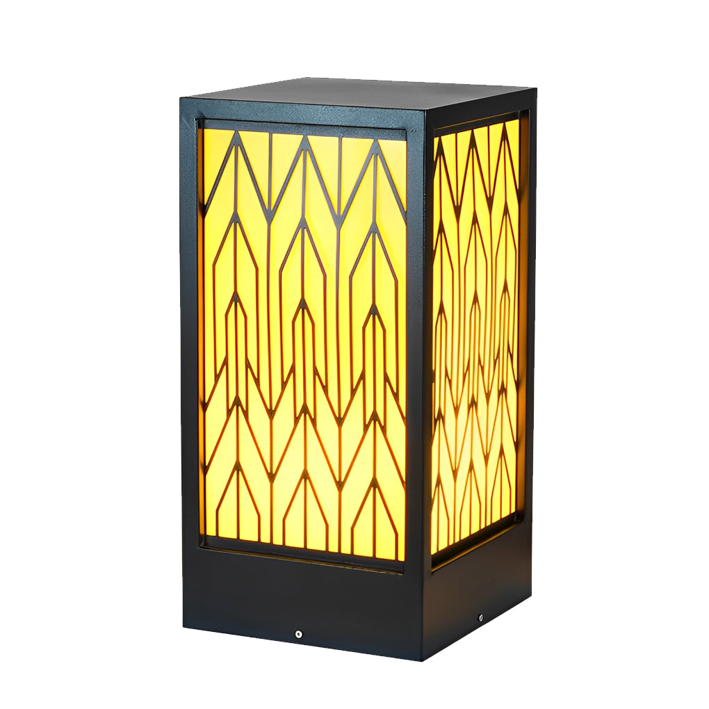 Vintage Waterproof LED Lawn Light Patterned Lampshade, Outdoor Landscape Bollard Lights