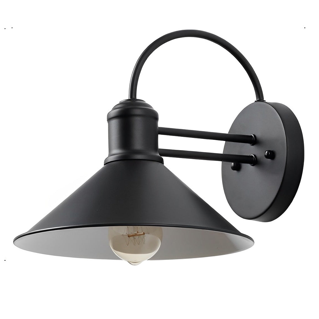 Retro Conical Iron Waterproof Industrial Style Outdoor Wall Lamp Exterior Lights