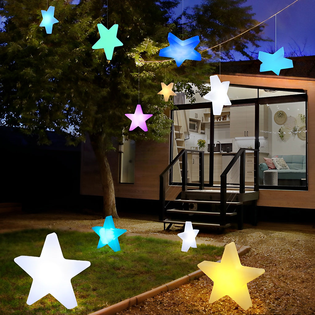 Colorful LED Stars USB Rechargeable 12V Modern Christmas Ornament Lights - Dazuma