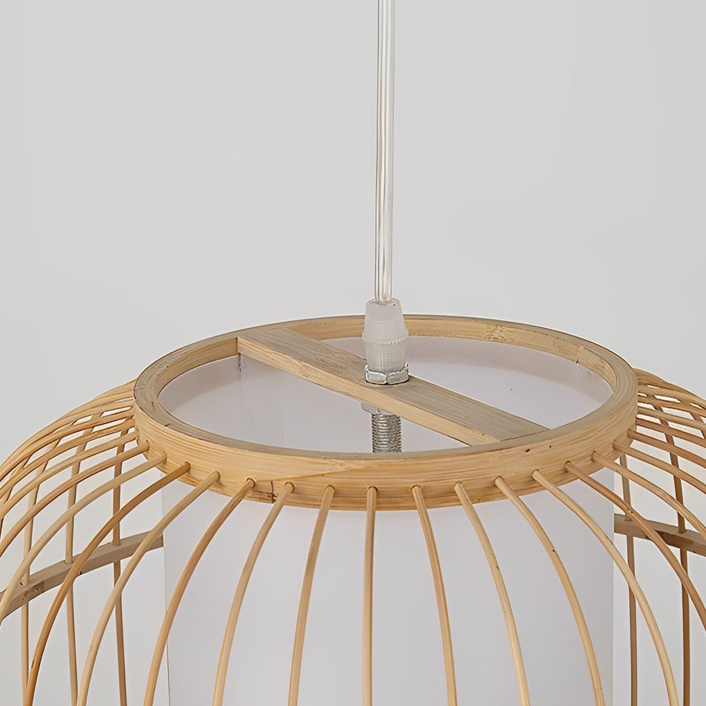 Light Burlywood Innovatively Shaped Bamboo Hand Woven Pendant Light