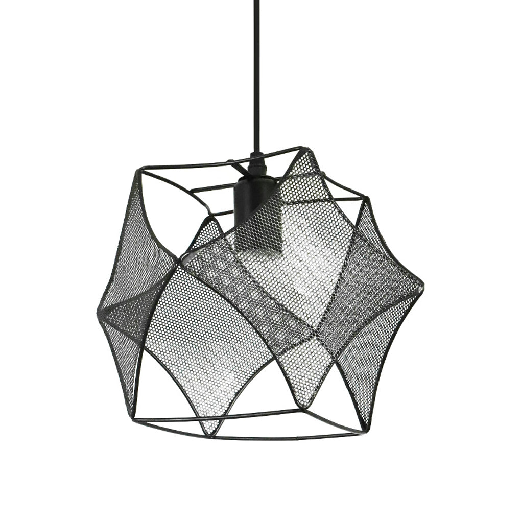 Retro Geometric Iron Mesh Black Industrial Style Chandelier Pendant Lamp