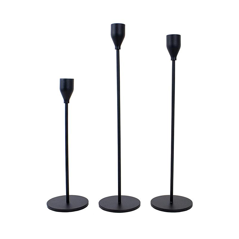 Black Candle Holders Taper Candlestick Holder Set of 3