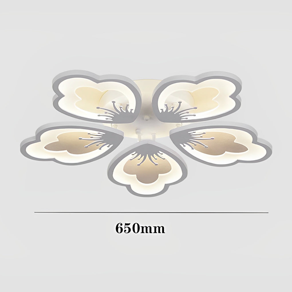 Flower Shaped Dimmable LED White Nordic Chandelier Light Flush Mount Lighting