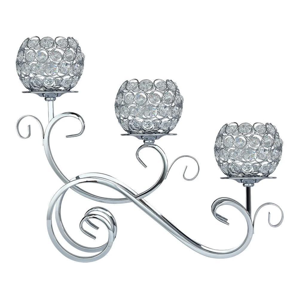 Crystal Fireplace Candle Holder Decorative Candelabra for Home Holiday