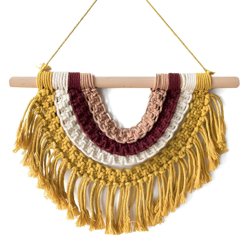 Bohemian Style Spectrum-Colored Semi Wall Hanging