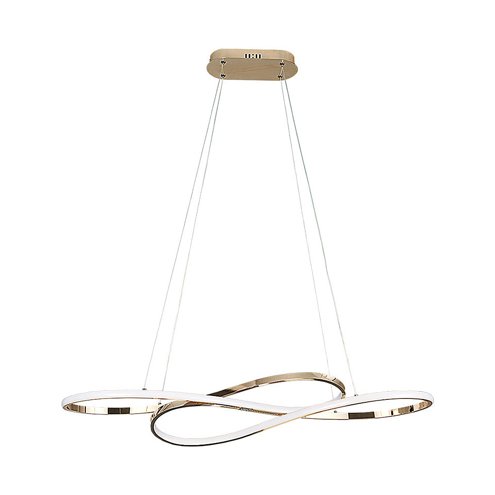 [Open-Box] Wavy Double 8-shaped LED Stepless Dimming Nordic Chandelier Hanging Lamp