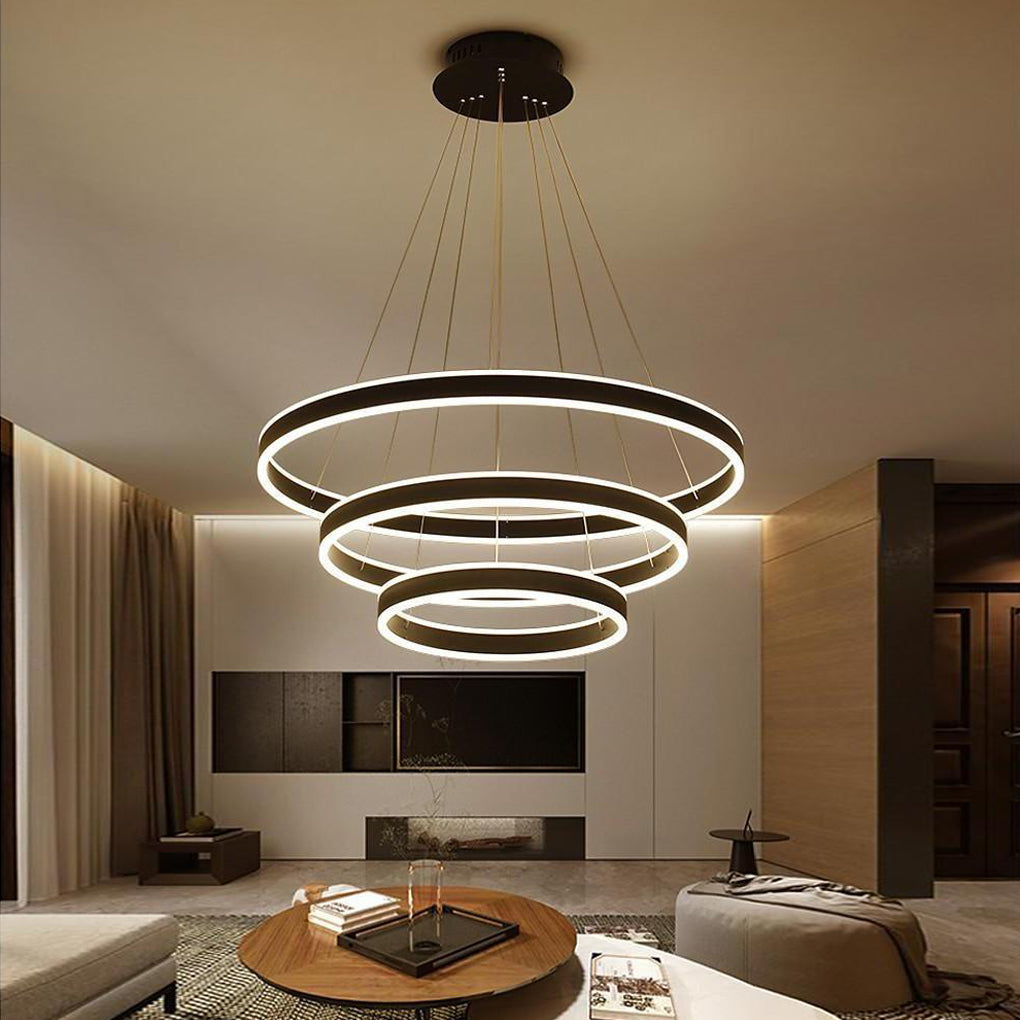 3 Circles Interweaved LED Modern Chandeliers Pendant Light Hanging Lamp