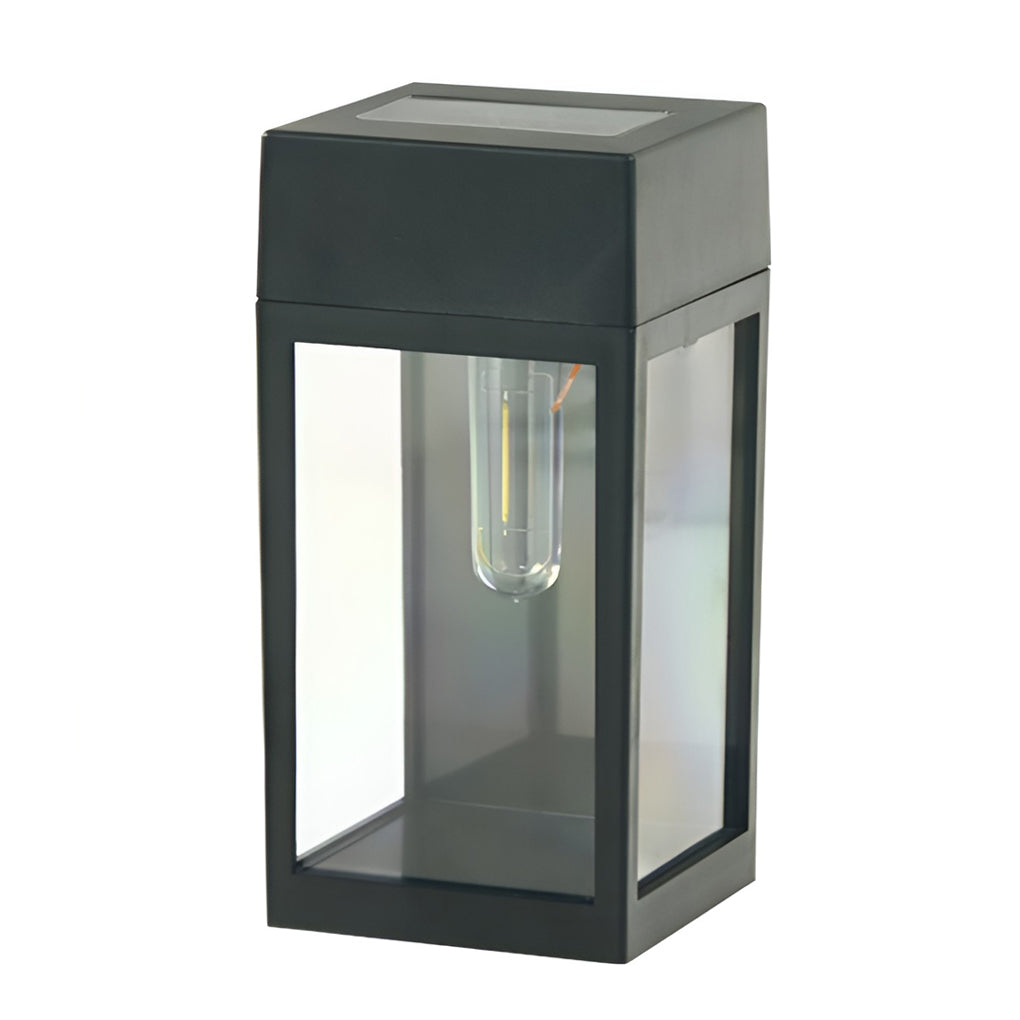 Rectangular Glass LED Waterproof Light-controlled Solar Wall Lamp