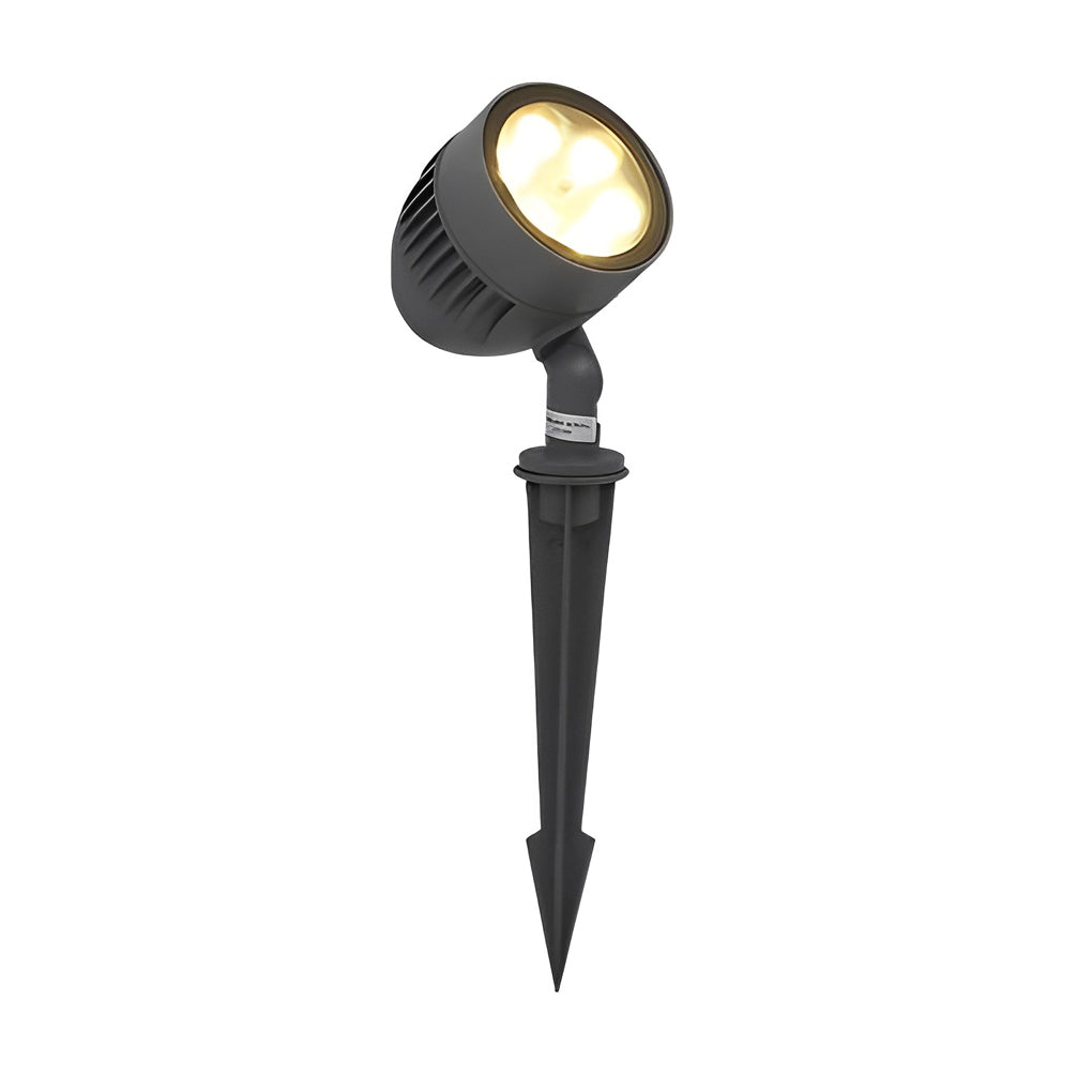 Adjustable Round LED COB Waterproof Black Modern Outdoor Spotlights