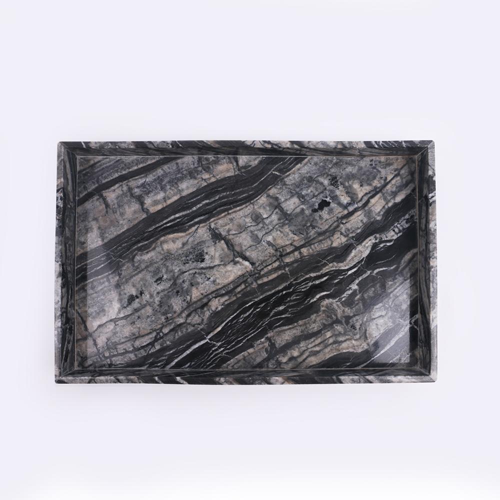 Marble Cookie Tray Veggie Cheese and Cracker Tray Black Rectangle