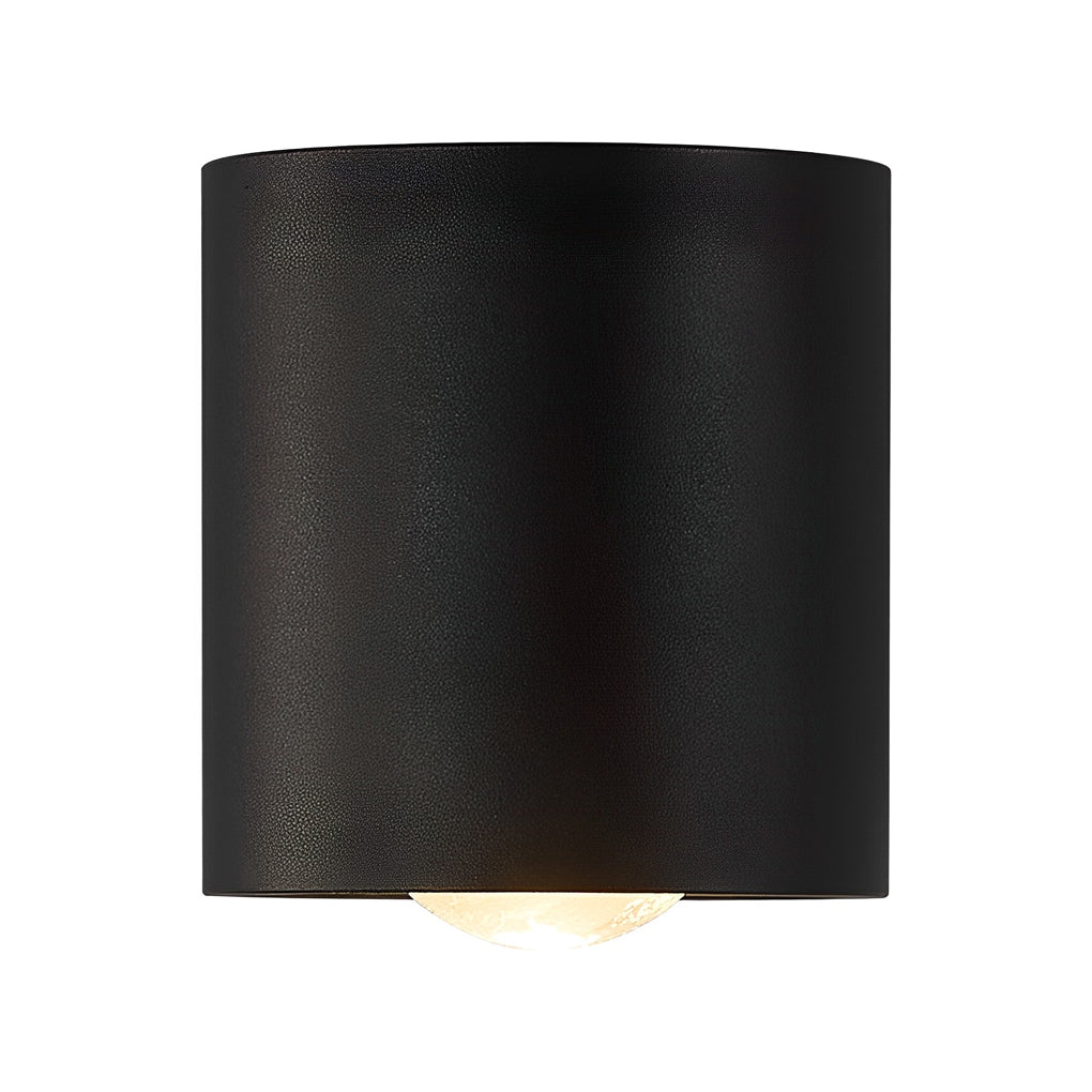 Round Cylindrical Waterproof LED 10W Black Modern Outdoor Wall Lamp