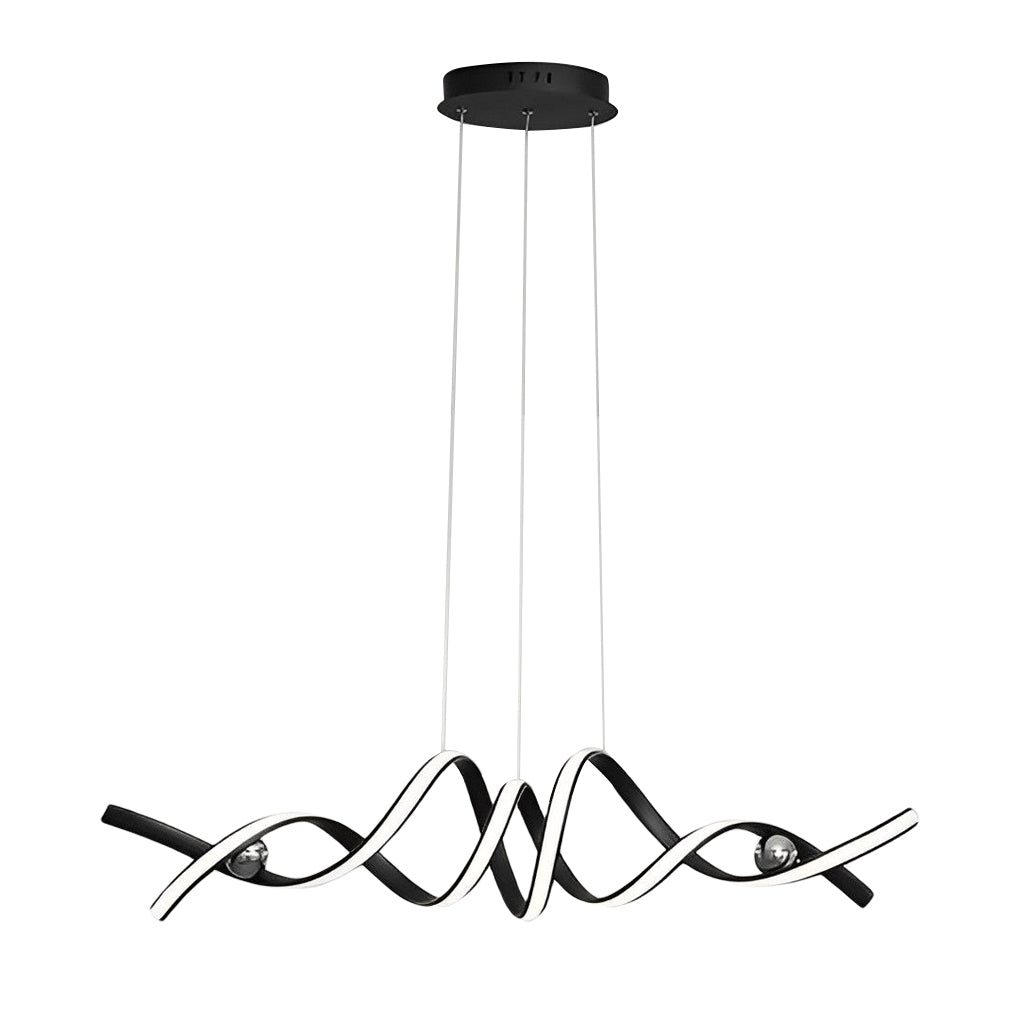 Wave Strip Twisted Creative Stepless Dimming LED Nordic Chandelier Light