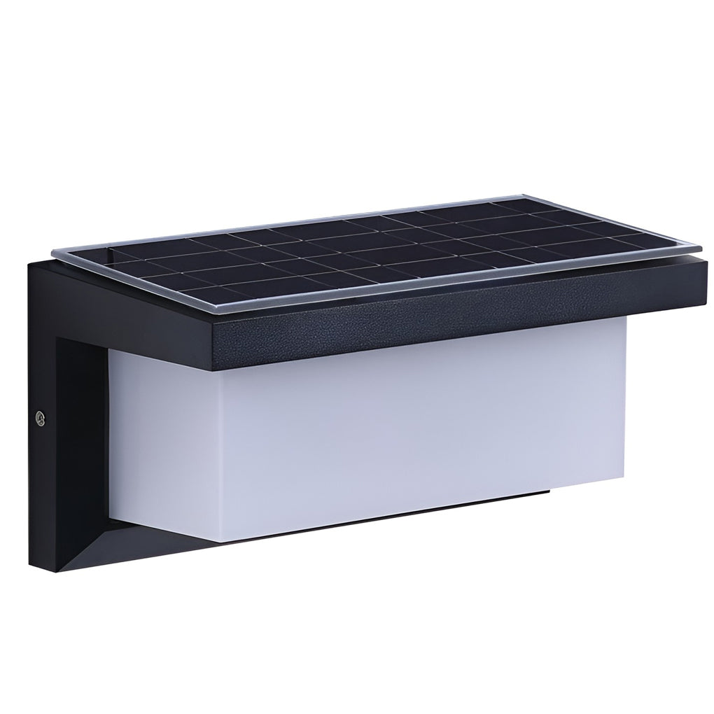Rectangle Waterproof Light Control Induction Black Modern Solar Sconces