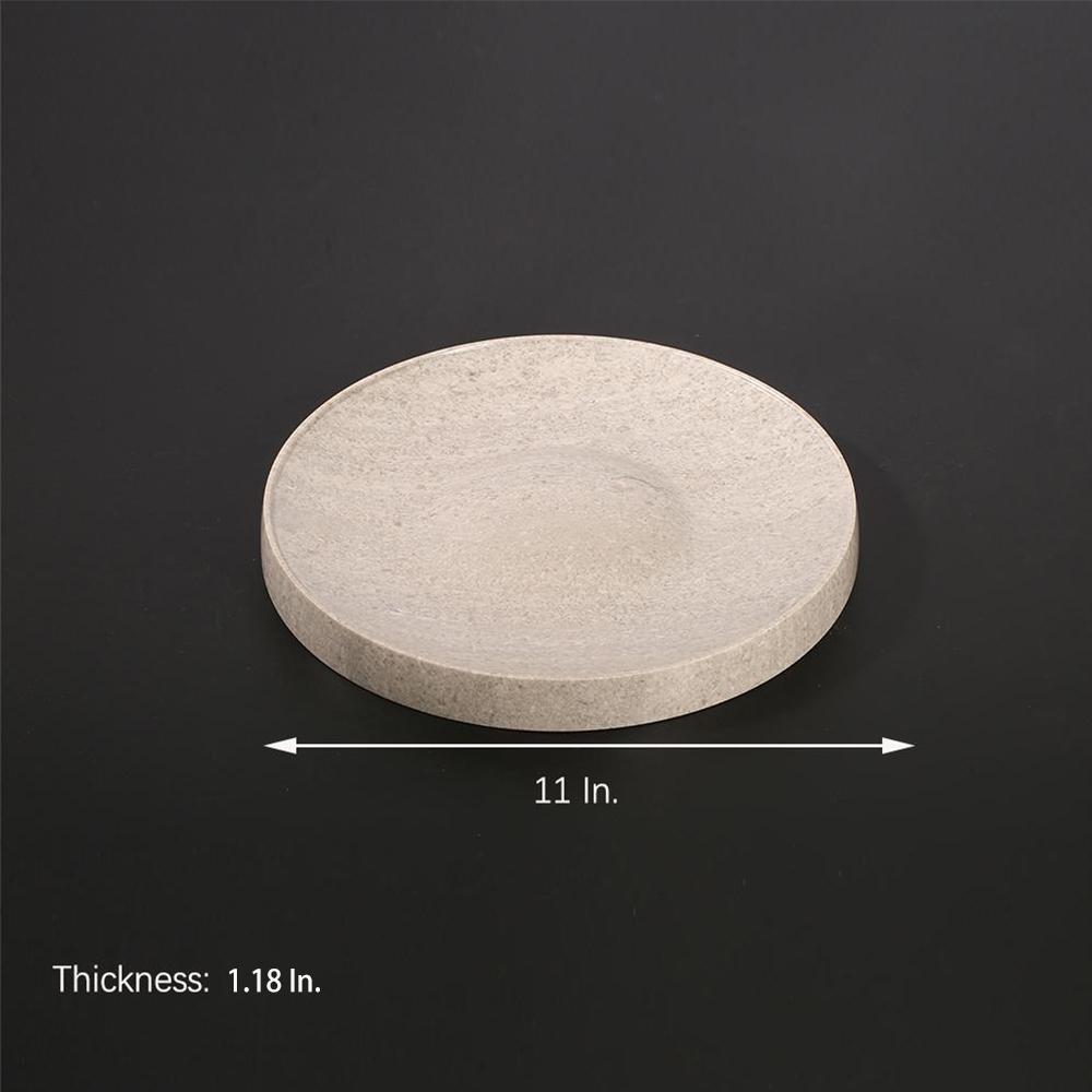 Round Stone Fruit Serving Tray Cheese Cookie Dessert Cake Tray Gray