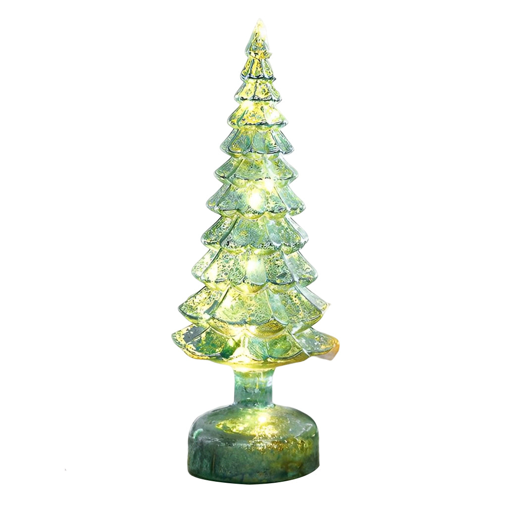 Tower Shaped Glass Decorative Lights Christmas Ornament Home Table Decor