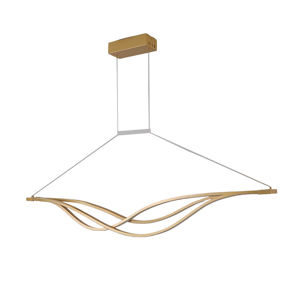 Long Waves Lines Stepless Dimming with Remote Nordic Chandelier Light