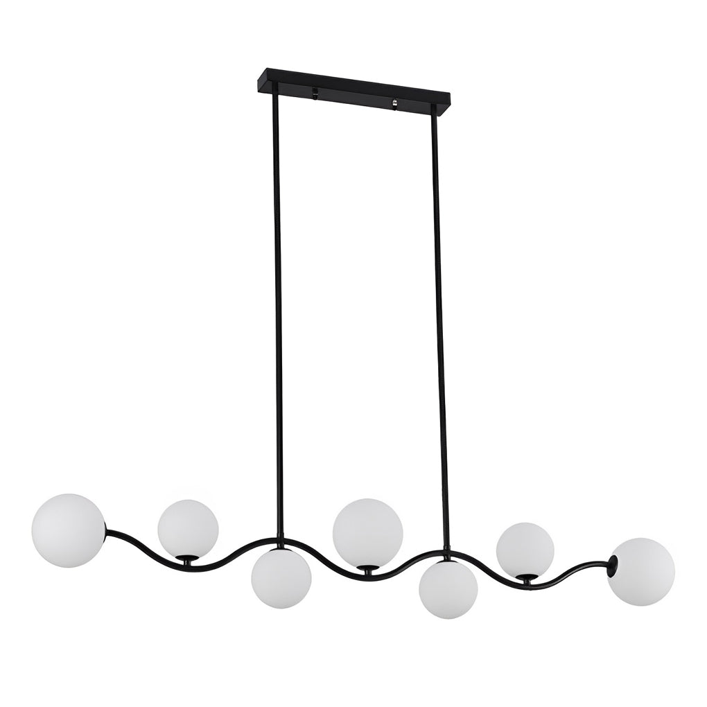 Waves Strip Iron 7 Lights LED Three Step Dimming Nordic Chandelier Light