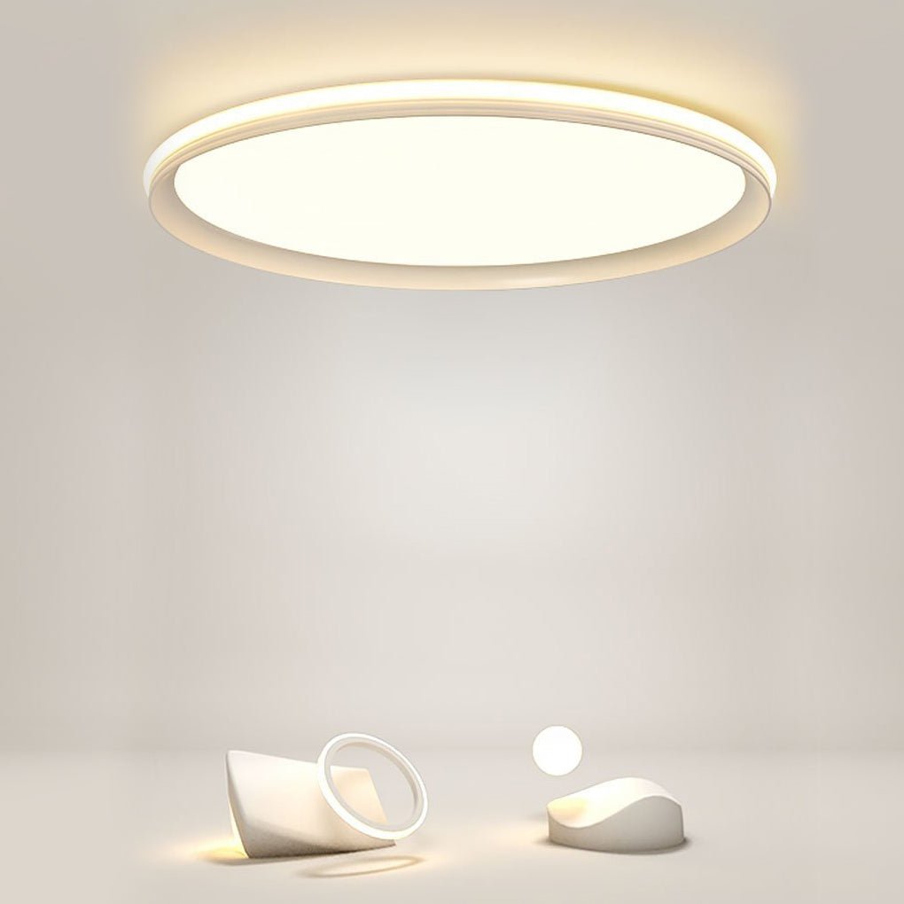 24'' Round Shaped Ultra Thin Modern Flush Mount Lights Dimmable LED Ceiling Lights - Dazuma