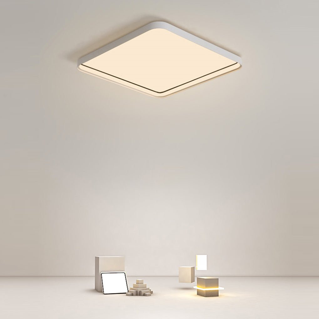24'' Square Modern Flush Mount Lighting LED Dimmable Ceiling Lights with Edge - Dazuma