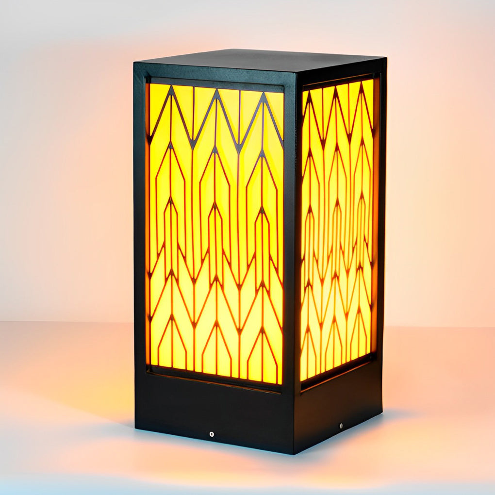 Vintage Waterproof LED Lawn Light Patterned Lampshade, Outdoor Landscape Bollard Lights