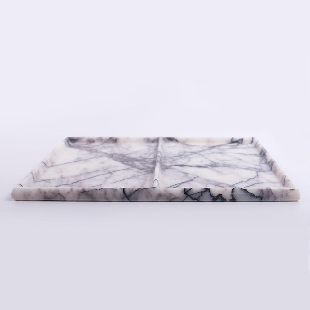 Marble Rectangle Serving Tray for Tea Coffee Sushi Fruit Platter White
