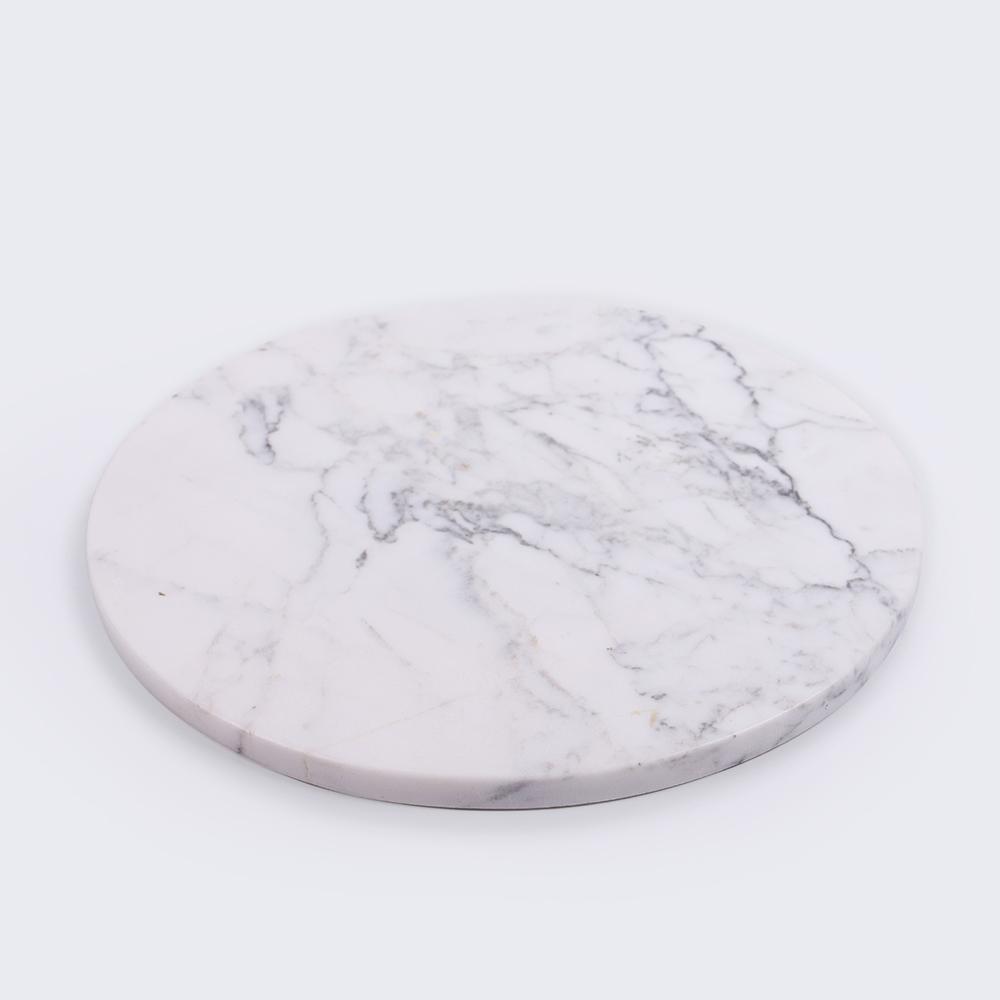 Round Marble Cutting Board Cheese Platter Sushi Vegetable Platter White