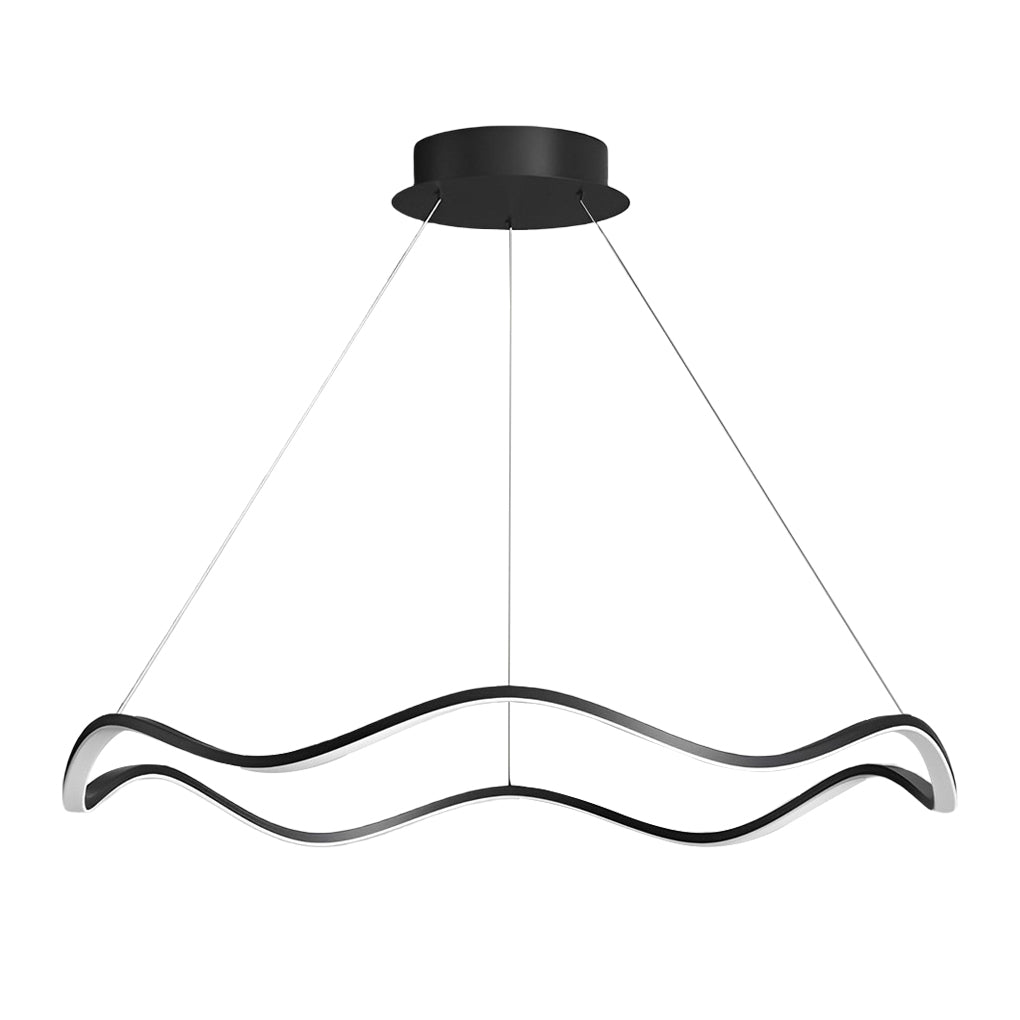 Circular Wavy LED Stepless Dimming Modern Chandelier Hanging Ceiling Lamp
