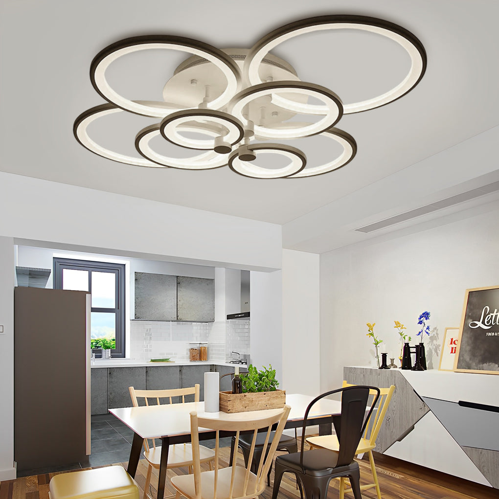 Multi Circles Dimmable LED Modern Ceiling Lights Flush Mount Lighting
