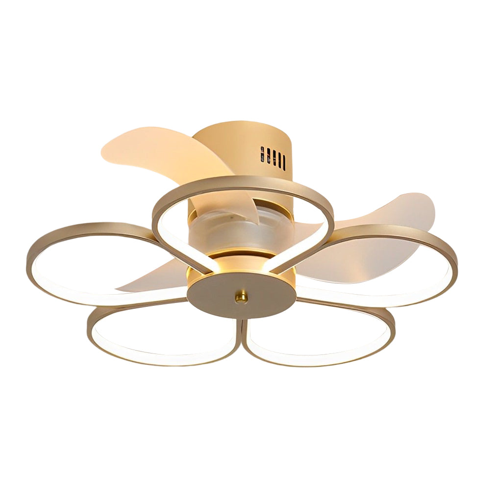 Flowers Intelligent Dimmable LED Mute Modern Bladeless Ceiling Fans Lamp