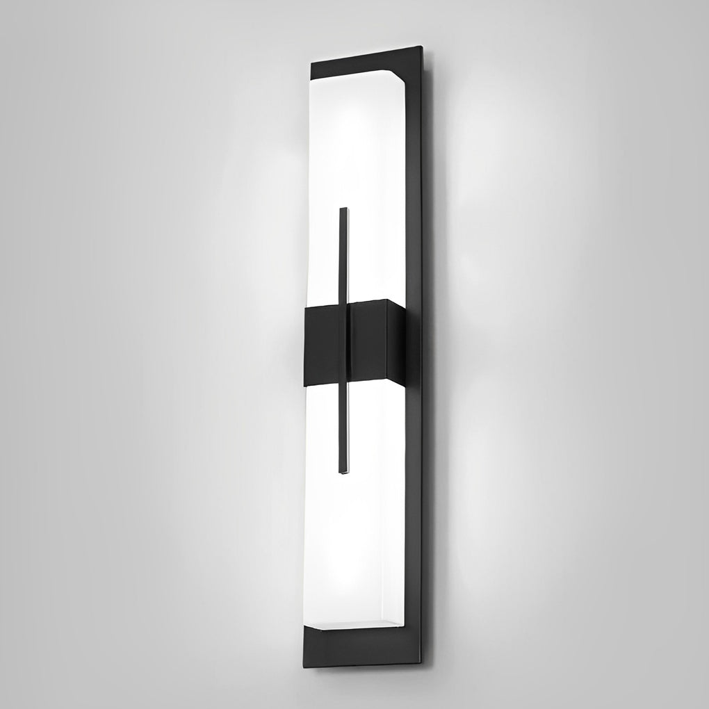 Creative Rectangular LED Waterproof Black Modern Outdoor Wall Lamp