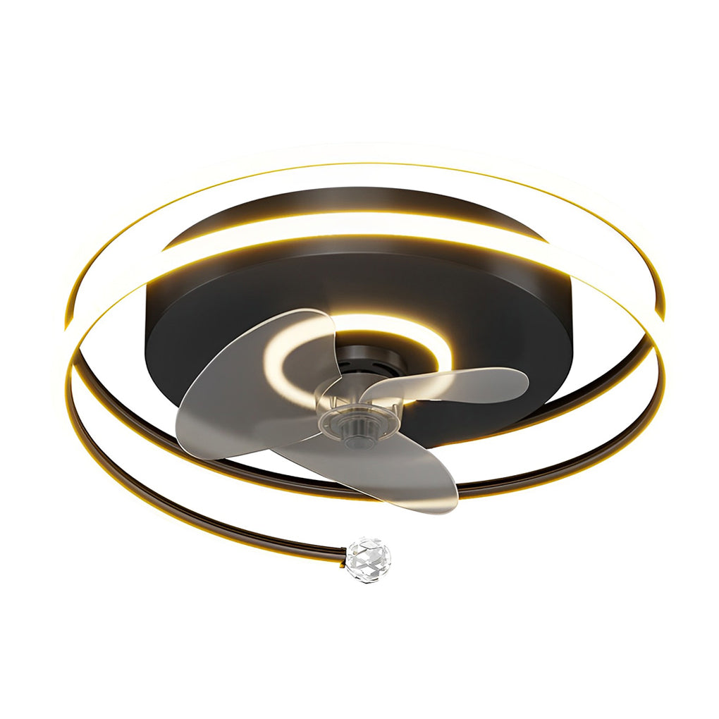 Minimalist Circular Mute LED Nordic Bladeless Ceiling Fans Lights