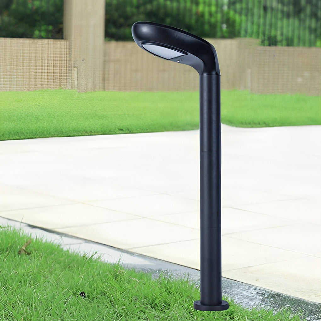 Minimalist Solar Powered Lawn Lights Sleek Aluminum Black Garden Lamp