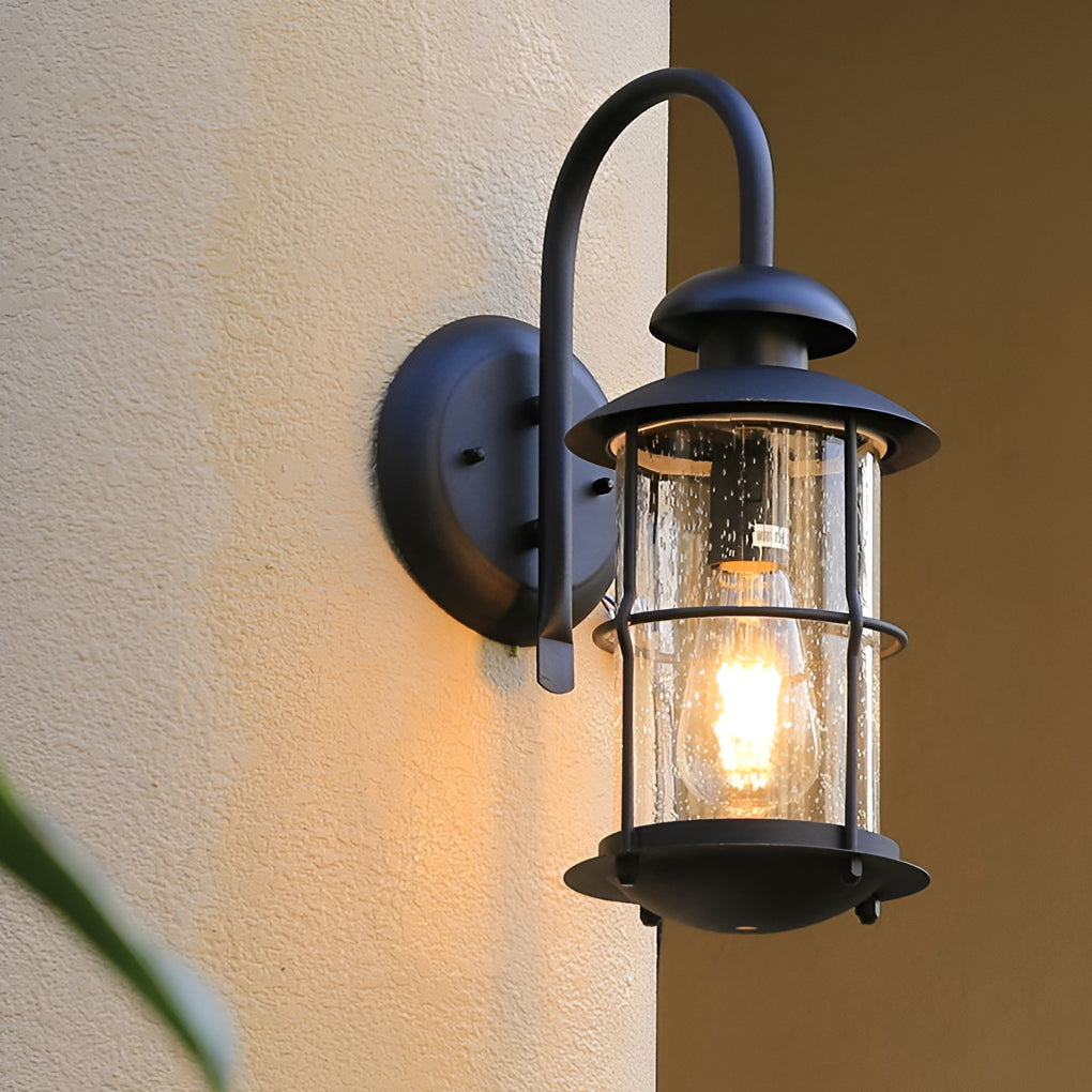 Creative Glass Waterproof LED Black Modern Plug in Wall Sconce Lighting