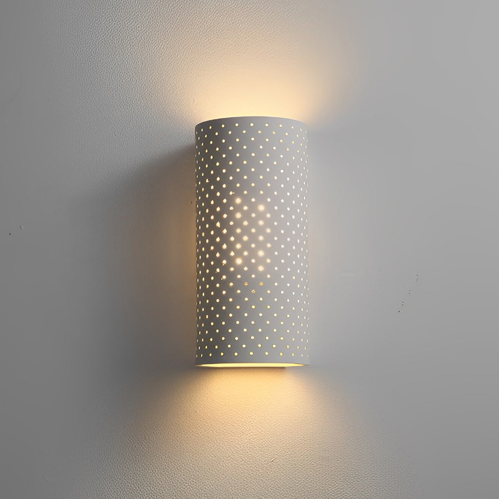 Minimalist Cylindrical Gypsum LED Waterproof White Modern Wall Lamp
