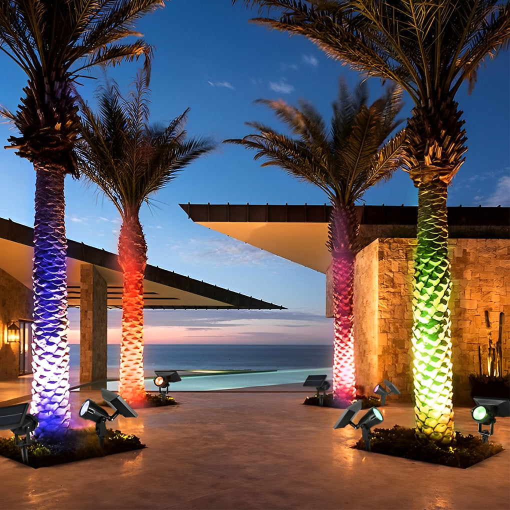 Adjustable Waterproof LED Multicolor Dimmale Solar Powered Spot Light - Dazuma