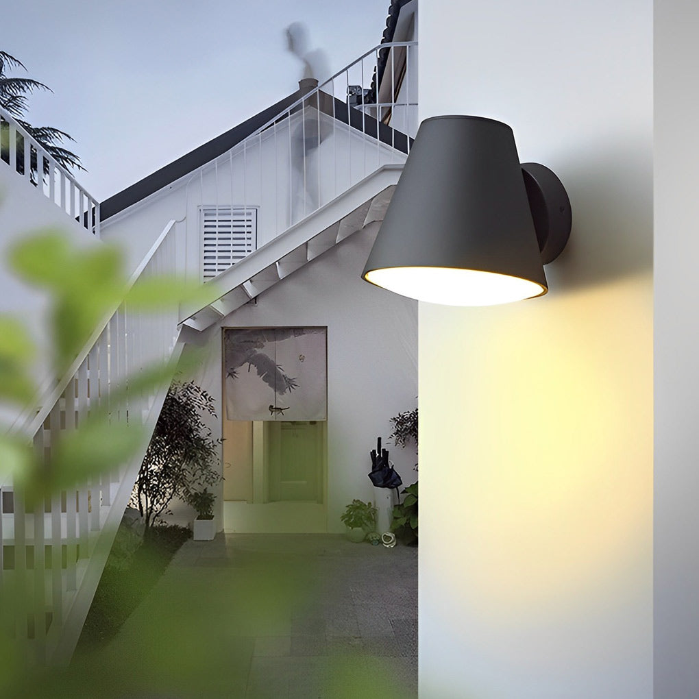 Cone Shape LED Waterproof Black Modern Outdoor Wall Lamp Exterior Lights - Dazuma