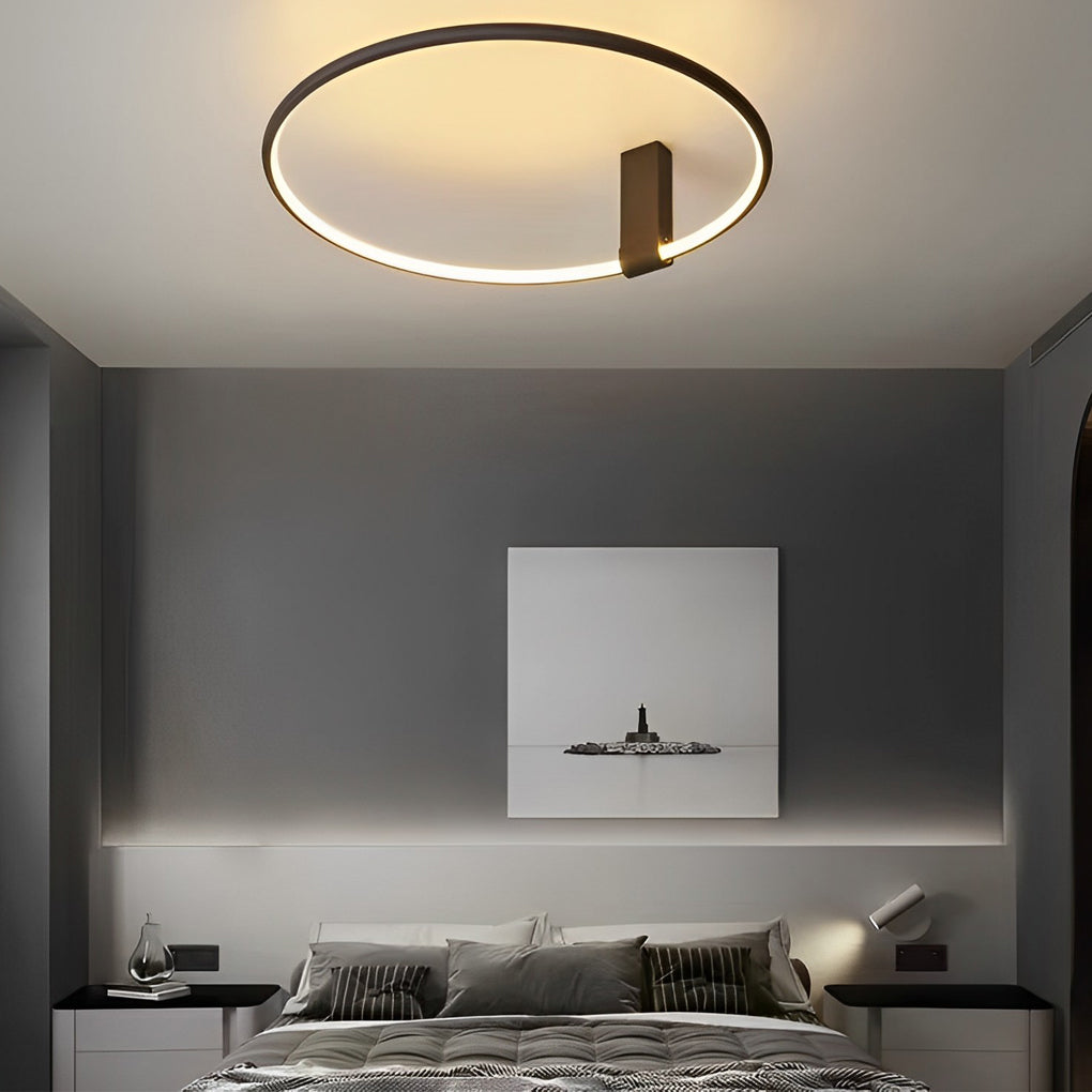 Adjustable Minimalist Round 3 Step Dimming LED Black Modern Ceiling Lights