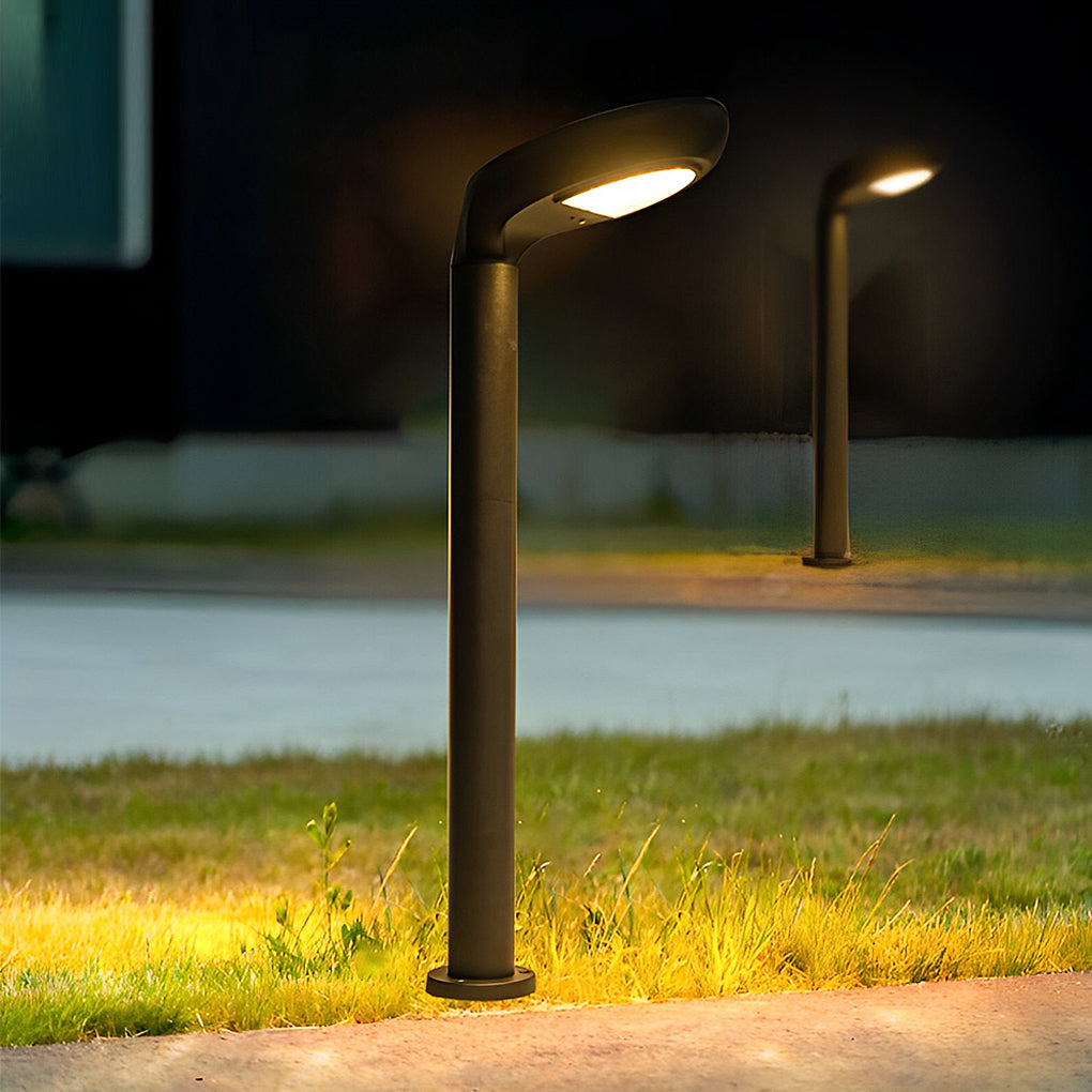 Minimalist Waterproof LED Black Modern Solar Powered Lawn Lights Garden Lamp - Dazuma