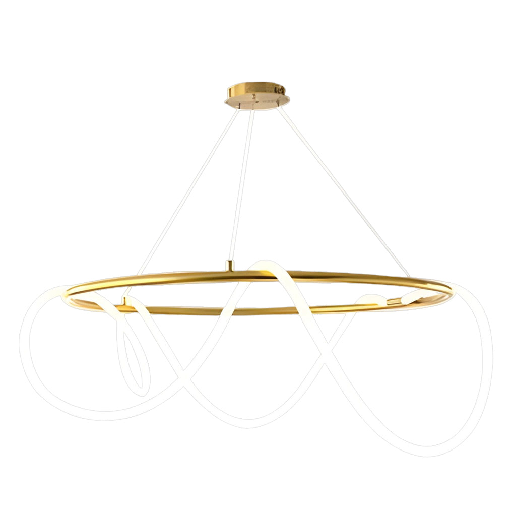 Creative LED Strip Electroplated Metal Modern Chandeliers Ceiling Lights