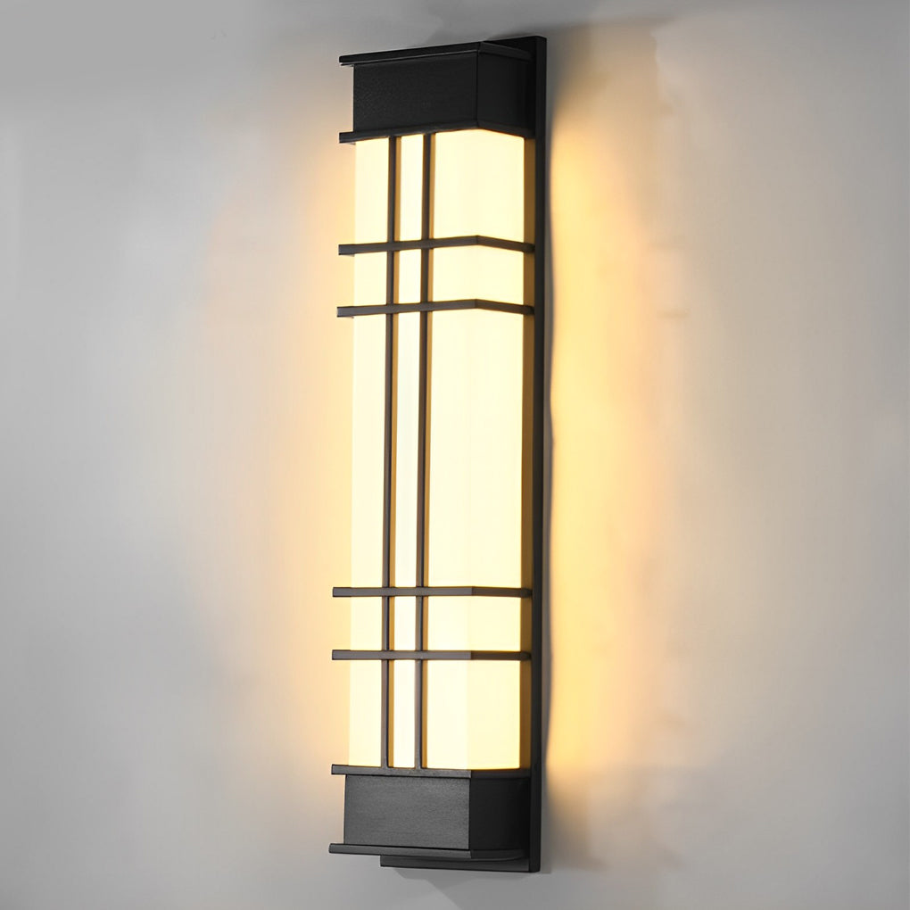 Retro Rectangular Waterproof LED Black Traditional Outdoor Wall Lamp