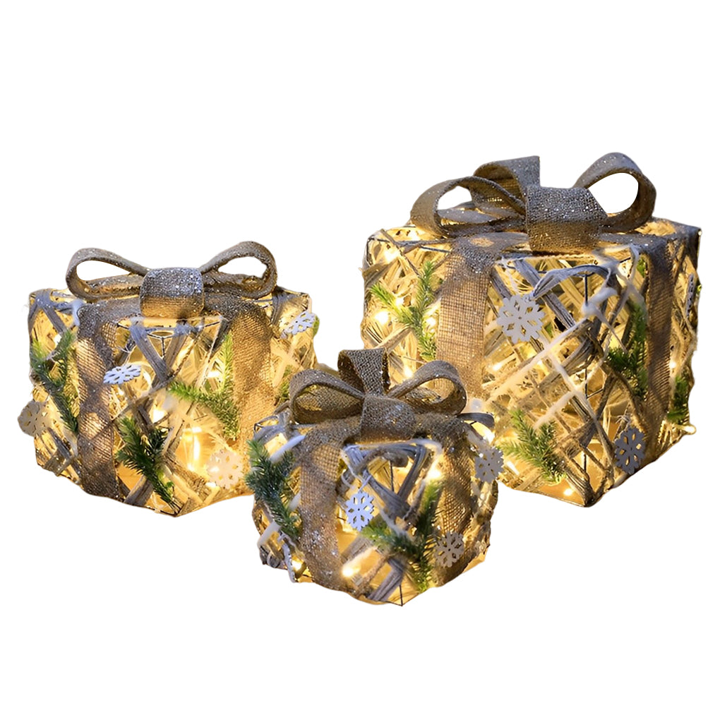 3 Pc Set Creative Christmas Decor Gift Box Scene Layout Decorations