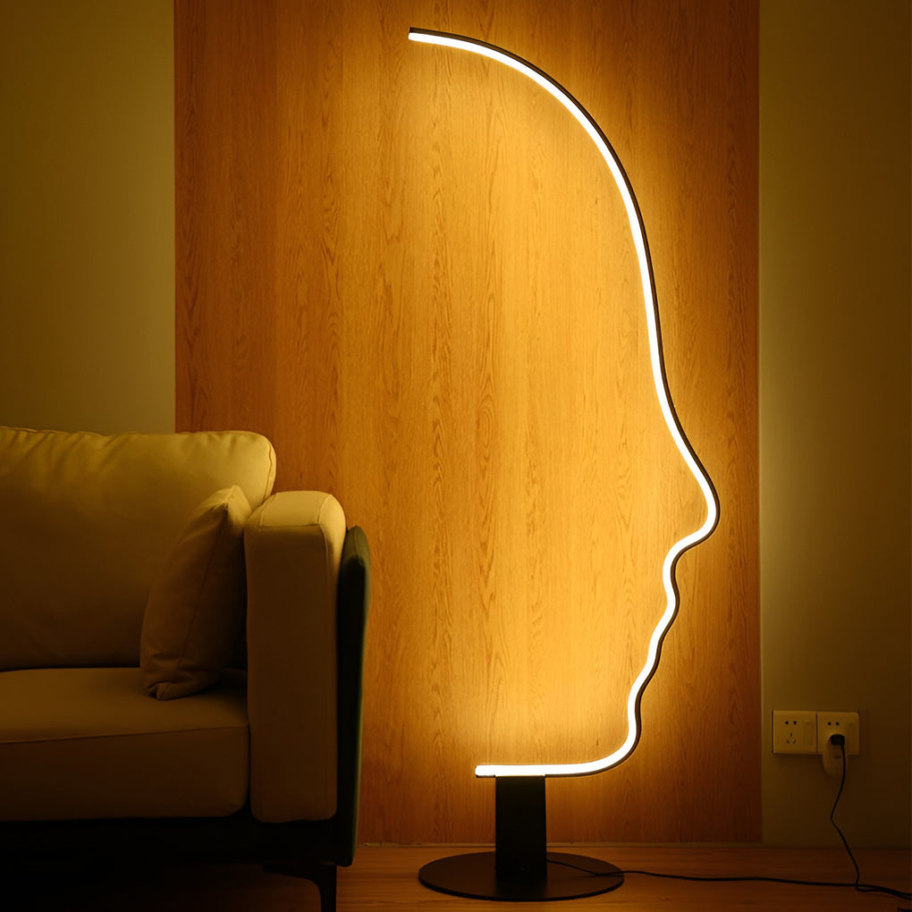 Simple Aluminum Face Multi Color RGB Shaped Floor Lamp Dimming LED Standing Lamp