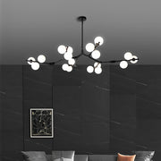 Nordic Style Modern Minimalist Cluster Metal Glass Chandelier – Black & Gold Fixture