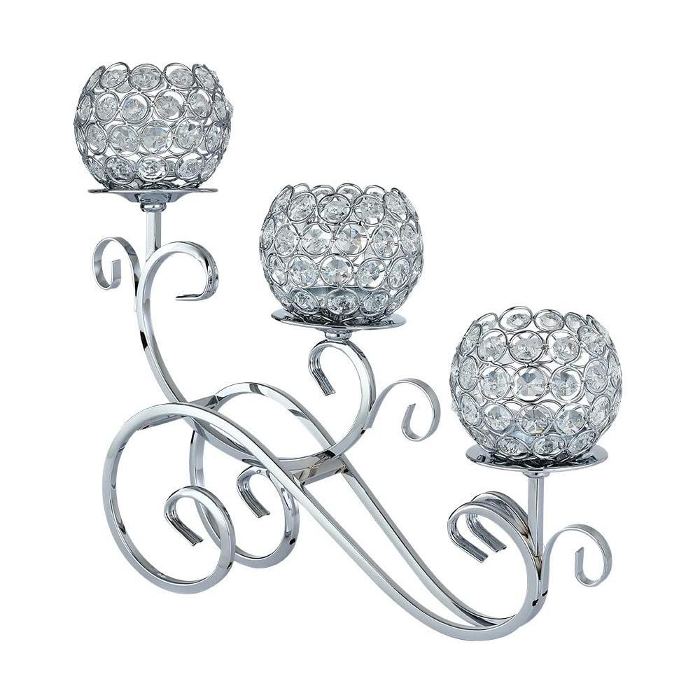 Crystal Fireplace Candle Holder Decorative Candelabra for Home Holiday